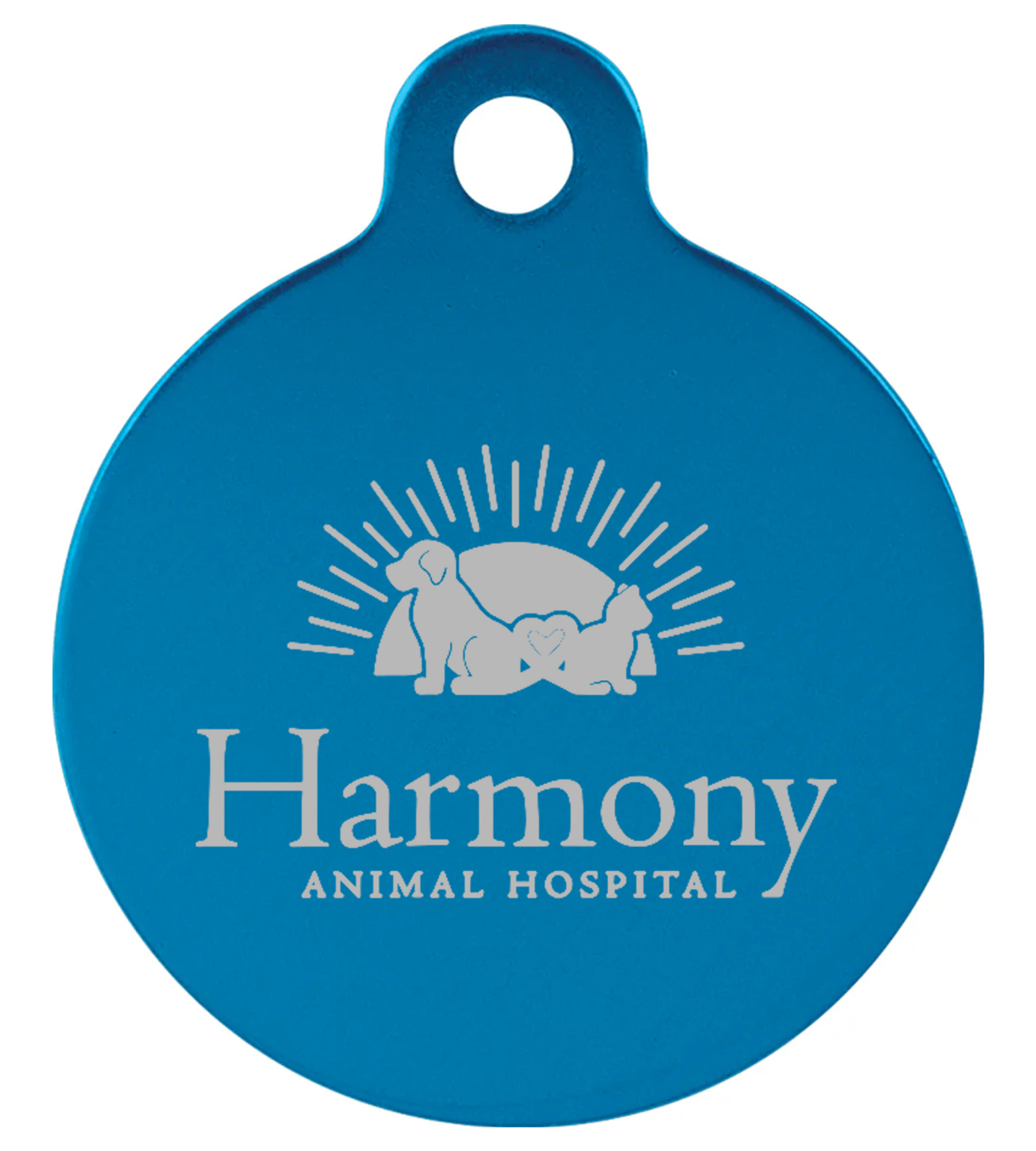 Anodized Aluminum Round Pet Tag with Tab