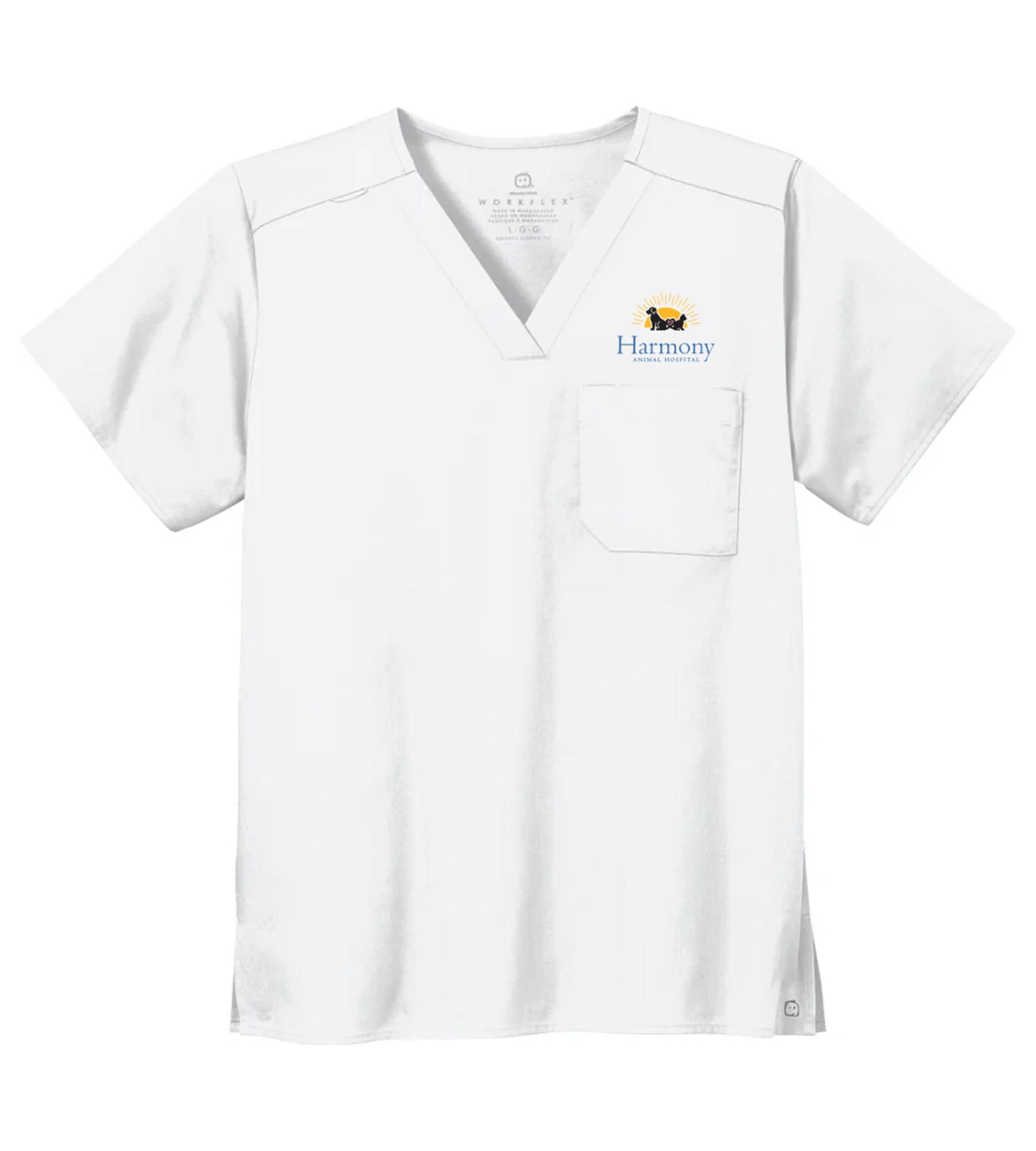 Wink Unisex WorkFlex Chest Pocket V-Neck Top